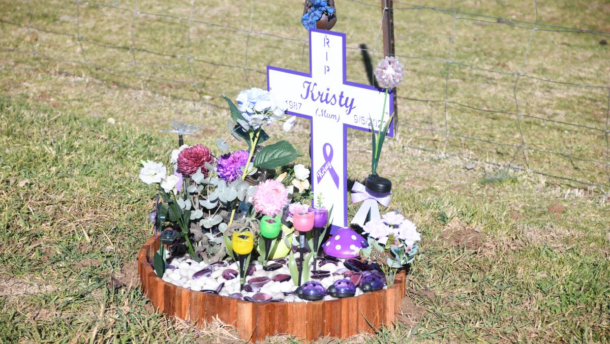 The memorial to Kristy Armstrong on Speedy Street, Molong. Picture by Jude Keogh
