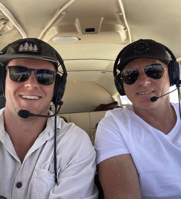 Zach Bray with his dad Adam Bray, both enjoyed flying together. Picture supplied