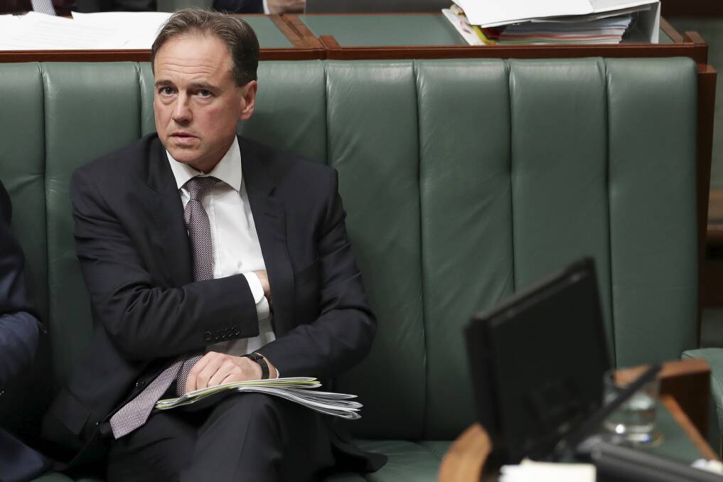 Hot water: Minister for Health Greg Hunt during Question Time on Thursday, after he apologised to Katherine Mayor Fay Miller on Wednesday. Photo: Alex Ellinghausen
