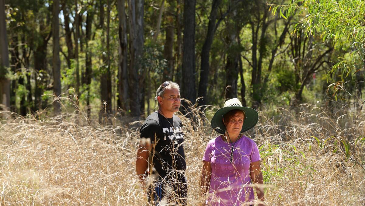 Search for missing Zac Barnes, led by his mother Karen Gudelj and step-father Mick Gudelj. They have been searching in bushland in the vicinity of Metford Railway Station. Pictures: Jonathon Carroll