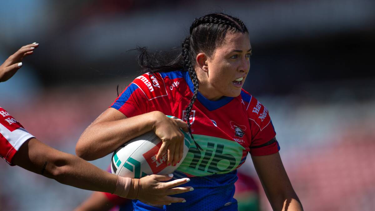 Romy Teitzel playing NRLW for the Knights. Picture by Marina Neil