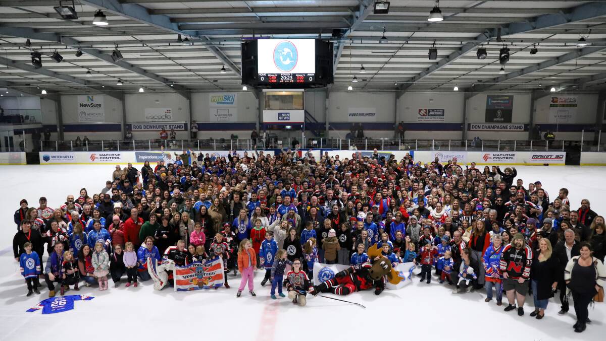 The extended Newcastle Northstars family at Hunter Ice Skating Stadium after last weekend's final round. Picture by Jamison O'Malley