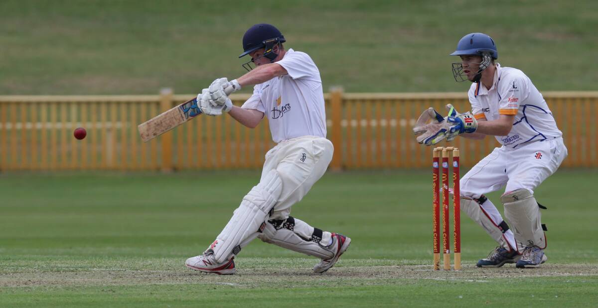 SHOT: Wallsend opener Ryan Brooks relished his recent return to the top of the order, rescuing the Tigers' innings by batting for most of the day's play and scoring a first-grade best 96. Picture: Jonathan Carroll