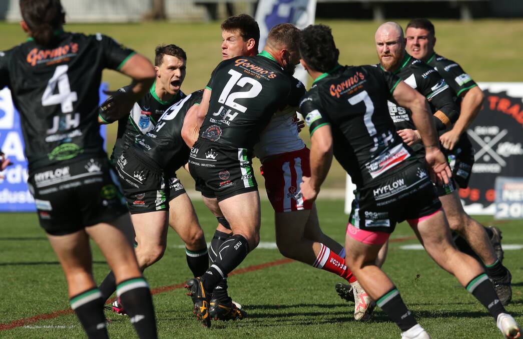 Pickers defenders up against Souths in Saturday's major semi-final at Maitland Sportsground. Picture by Simone De Peak