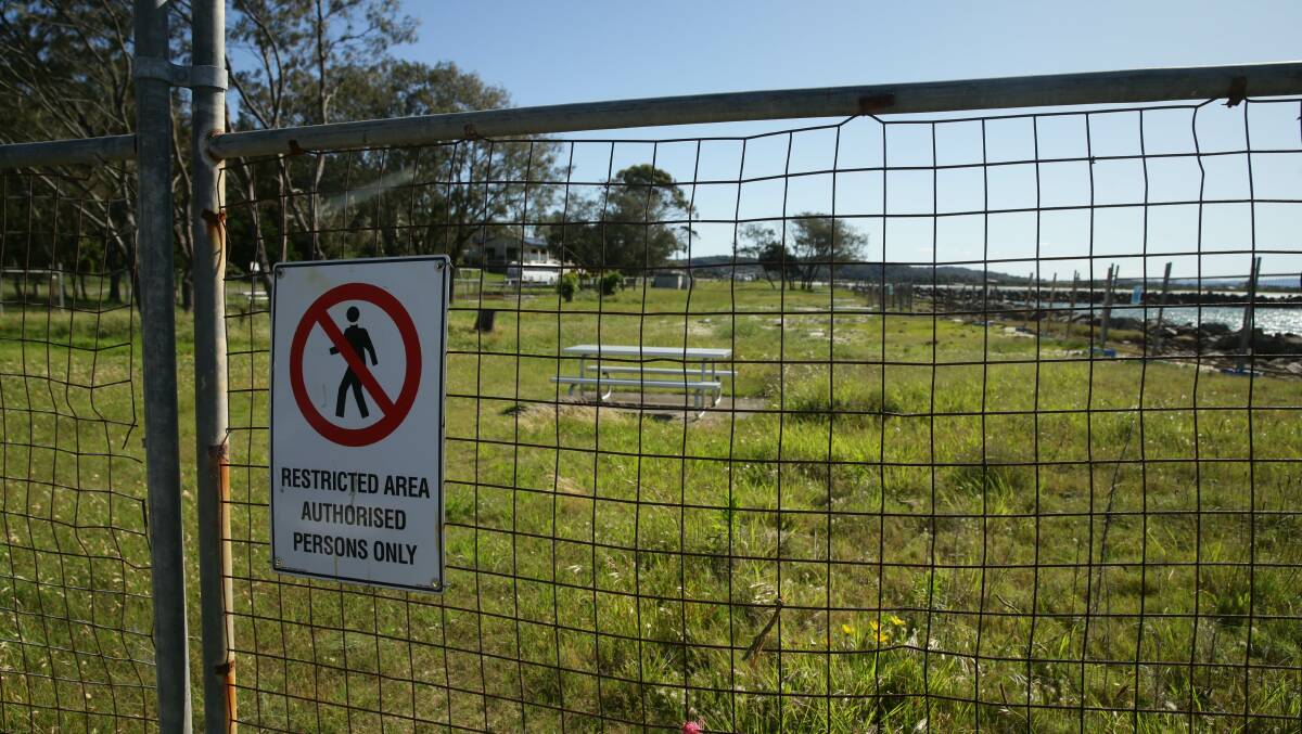 Reid's Reserve at Swansea Heads has been fenced off to the public for about two years. Picture by Jonathan Carroll.