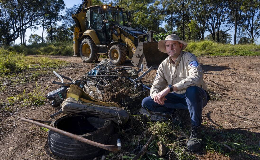 Singleton Council Senior Ranger Heath Dowling at the Wattle Ponds Road site. Picture supplied 
