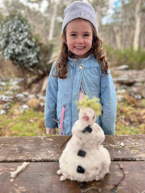 Ruby Gallagher, 4, enjoying the snow at Barrington Tops. Picture by Amber Gallagher
