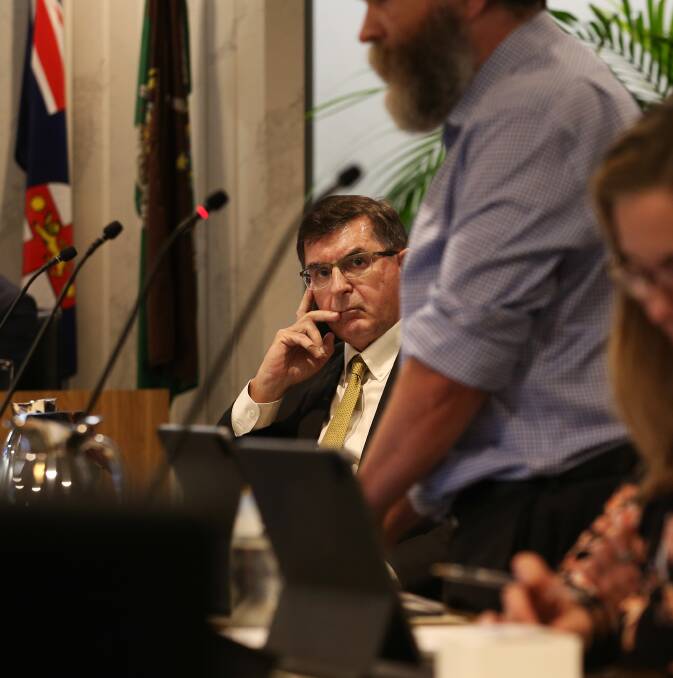 Independent councillor John Church at a City of Newcastle council meeting in 2022. Picture by Simone De Peak