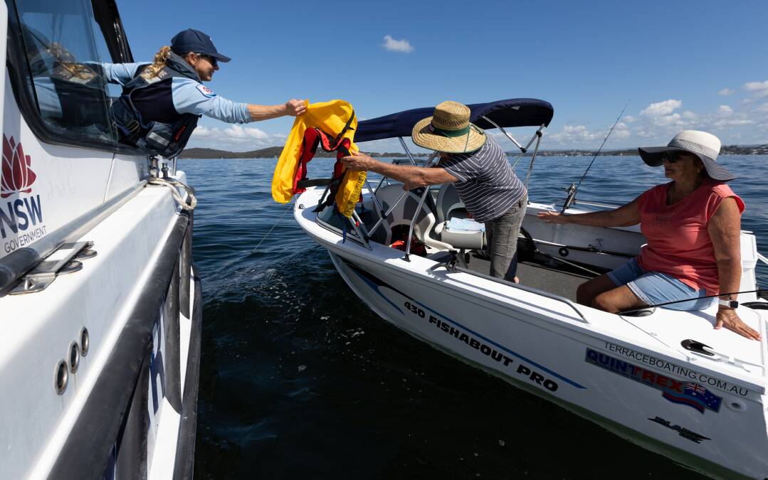 NSW Maritime officers checking boating safety in the Illawarra
