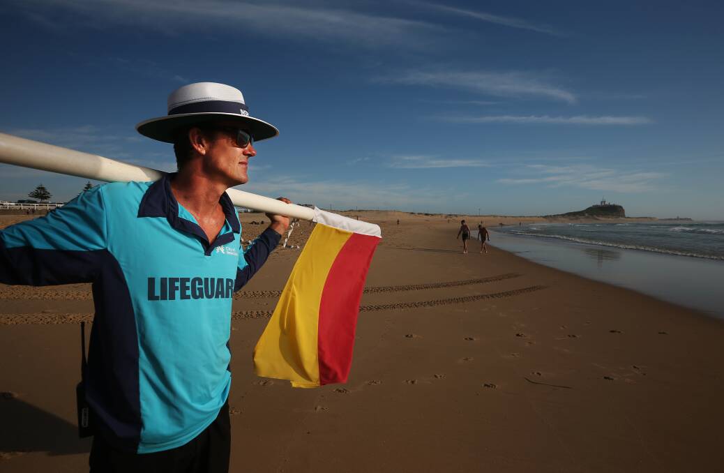 Senior Lifeguard Steven Pawson at Nobbys. Picture by Simone De Peak