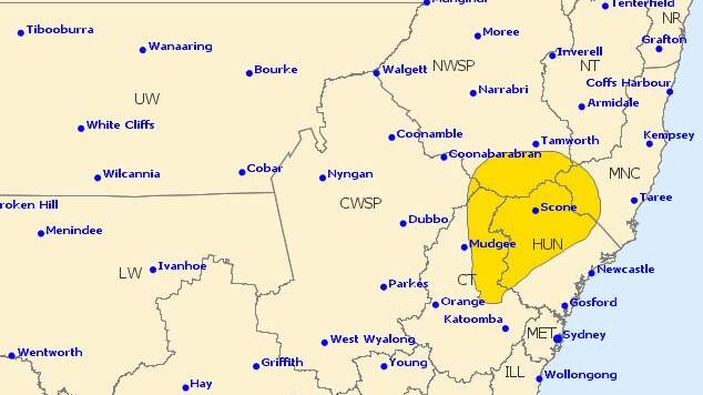 Severe storms to sweep through the Hunter: BoM