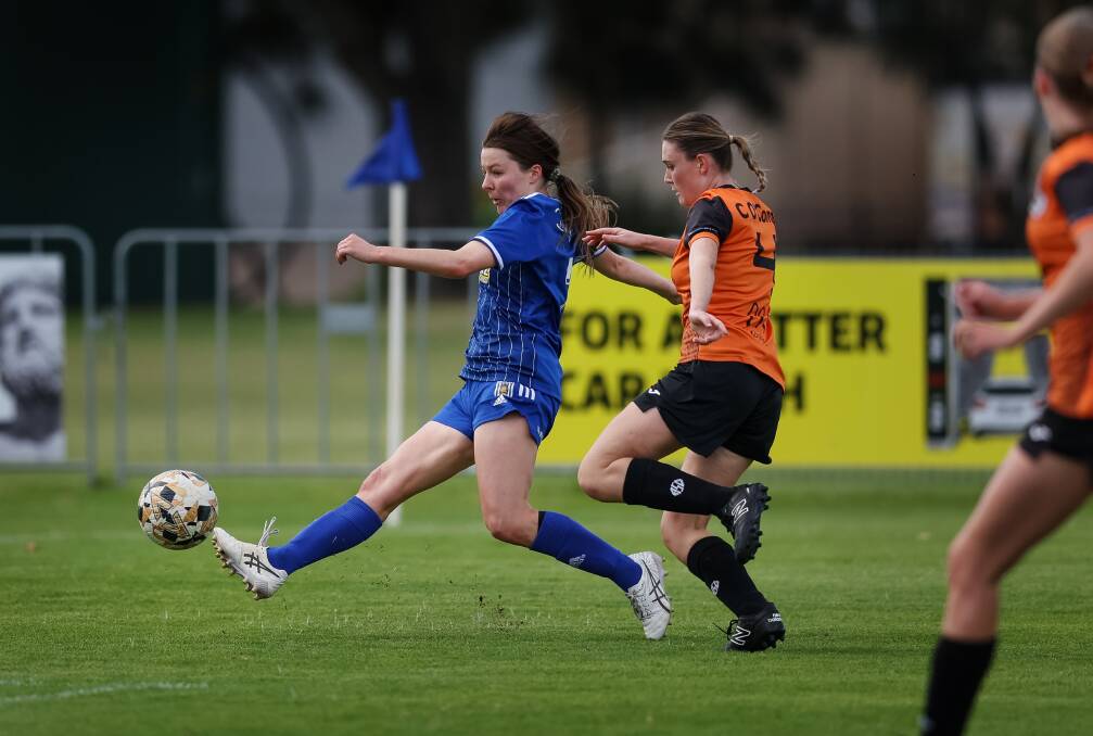Olympic's Elodie Dagg scored four goals in a stellar performance last weekend with an eye on NPLW Northern NSW semi-finals. Picture by Marina Neil