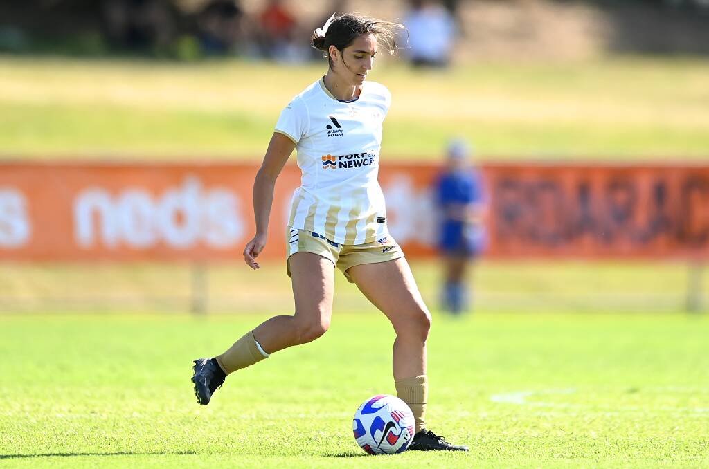 Fullback Tessa Tamplin in action on return for the Newcastle Jets against Brisbane Roar at Perry Park on Saturday. Picture Getty Images