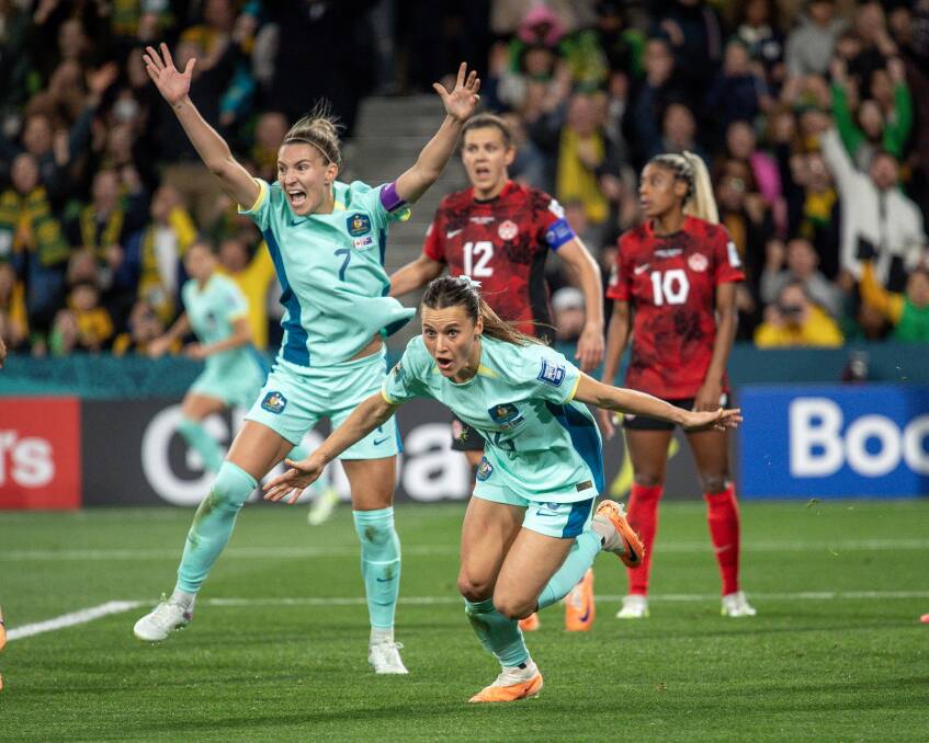 Matildas forward Hayley Raso produced a match brace as Australia overpowered Canada at Melbourne Rectangular Stadium on Monday night. Picture by Getty Images