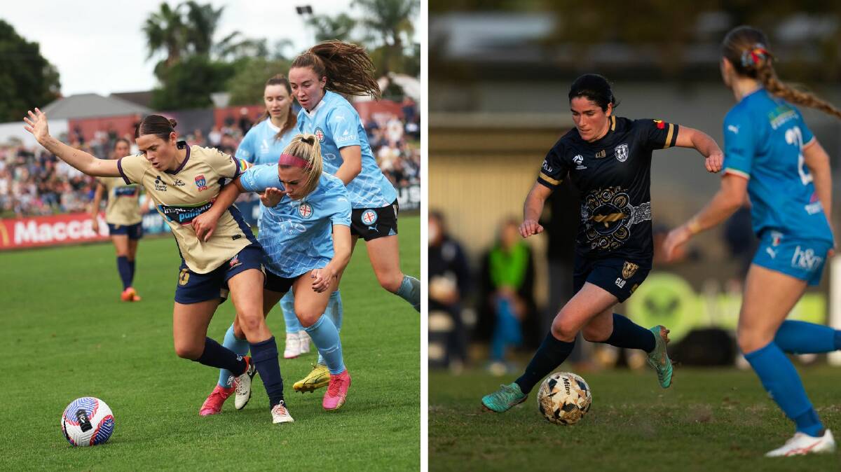 Newcastle Jets players Cassidy Davis, left, and Lauren Allan were back in action for New Lambton on Wednesday night. Pictures by Peter Lorimer and Jonathan Carroll