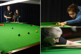 Newcastle District Billiards and Snooker Association president Steve Briant with Newcastle competitor Sharon Benson (main); Empower Snooker Invitational winner Kenny Chandra (top right) and runner-up Jacquie Baird (bottom right). Pictures by Jonathan Carroll