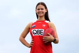 Newcastle's Holly Cooper will be back in town this weekend with the Sydney Swans for an AFLW training camp. Picture by Peter Lorimer