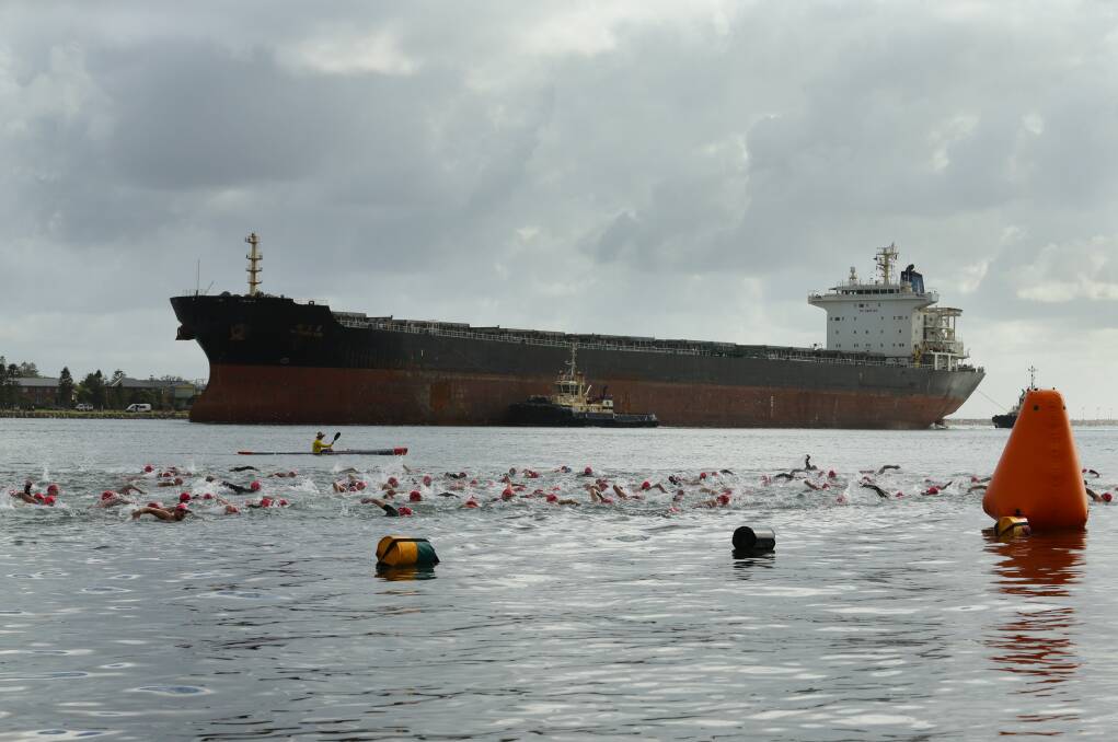 GIFT AN EVENT: The Australia Day Newcastle Harbour Swim is the only time you can legally swim across the harbour. You can do a single crossing of 700 metres or a double 1.4km effort. Picture: Jonathan Carroll