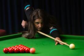 Newcastle City Snooker Club's Sharon Benson is the NSW women's minor champion. Picture by Jonathon Carroll