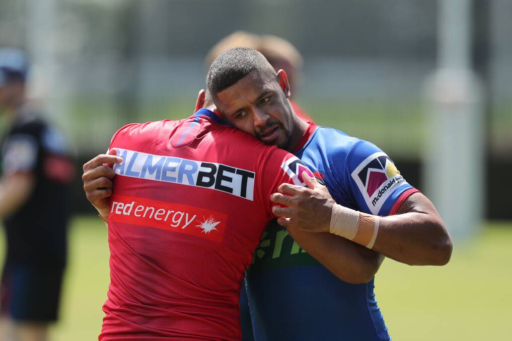 Dane Gagai, right, is expected to face Wests Tigers on Friday. Picture by Max Mason-Hubers