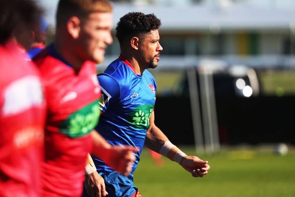 Dane Gagai at training on Tuesday. Picture by Peter Lorimer