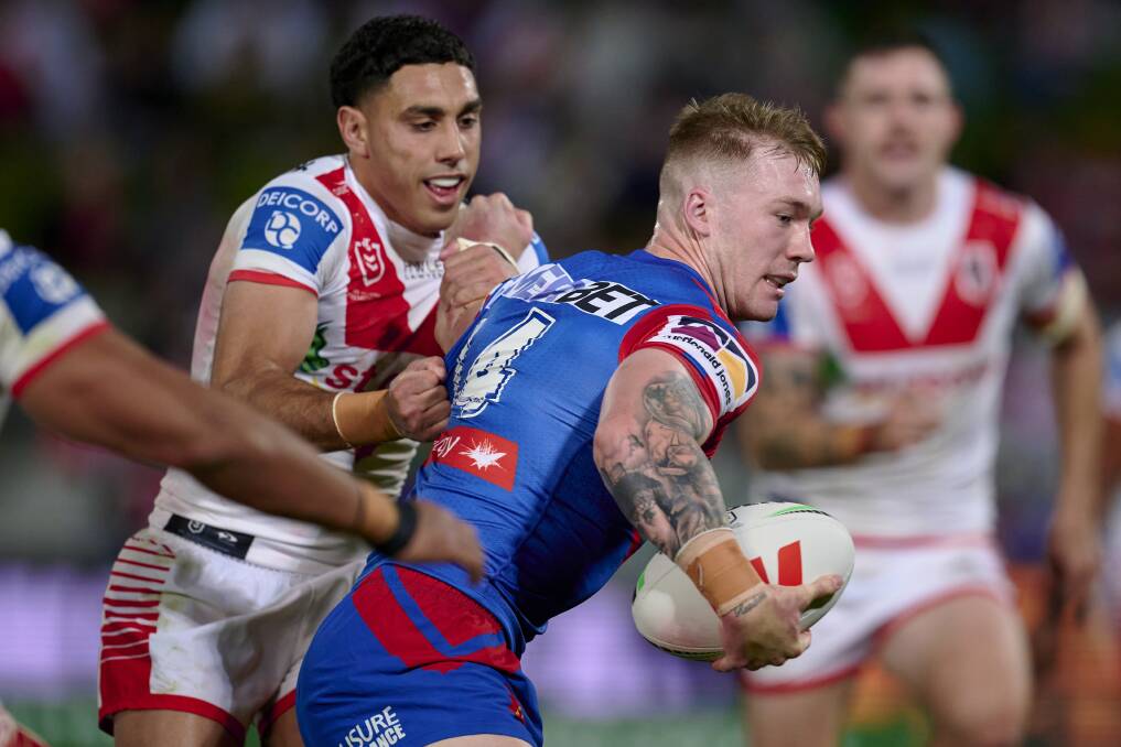Riley Jones takes on Tyrell Sloan on Saturday night. Picture Getty Images