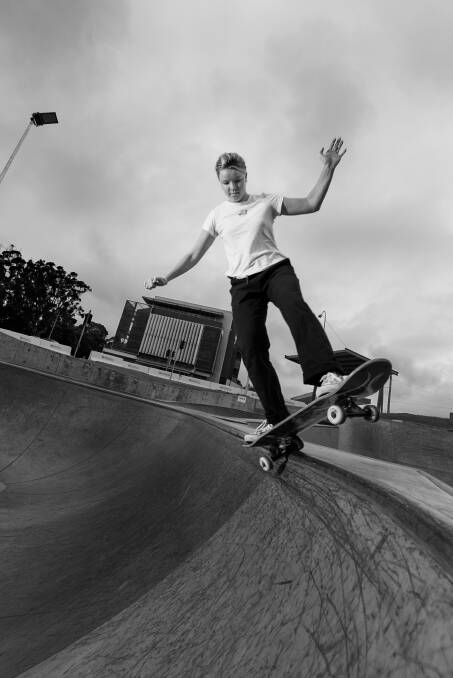 RIDING THE WAVE: Olsen is one of the many skaters set to enjoy the new parks. Picture: Max Mason-Hubers