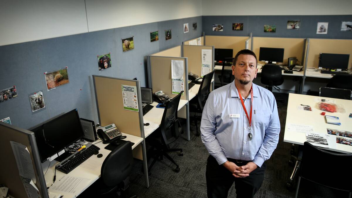 TIME CALLED: Redcross manager Ben Clark at the Charlestown Telecross call centre, which will cease operations at the end of May after nearly 10 years. Picture: Marina Neil. 