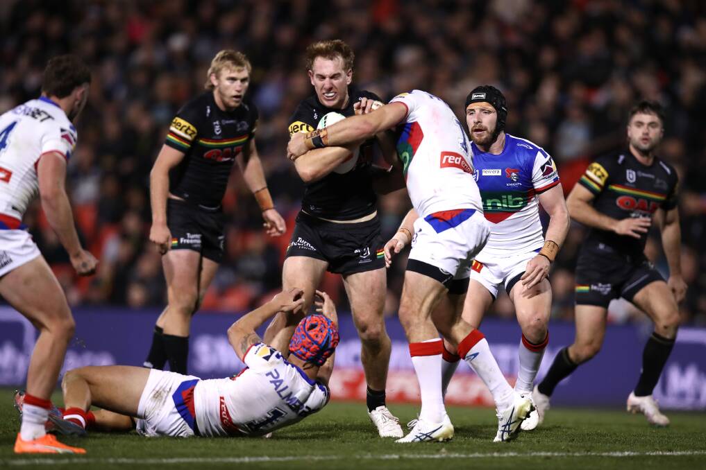 Penrith forward Zac Hosking at BlueBet Stadium on Saturday night. Picture Getty Images
