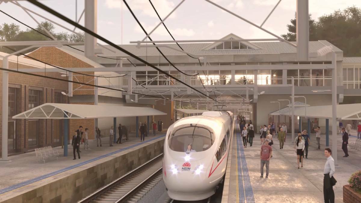 DARE TO DREAM: An artist's impression of a fast train at Gosford station. 