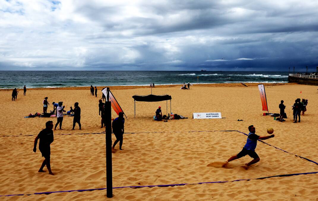 Beach volleyball was added to the Australian Deaf Games roster around 2012. Newcastle and Lake Macquarie are hosting the first Games to return since the COVID pandemic this week. Picture by Peter Lorimer