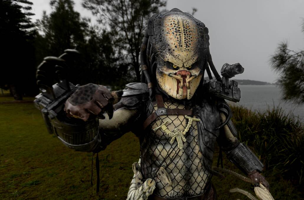 Simon Wait shows off his Predator cosplay at Pop Bam in Lake Macquarie on Saturday, July 27. Picture by Simon McCarthy 