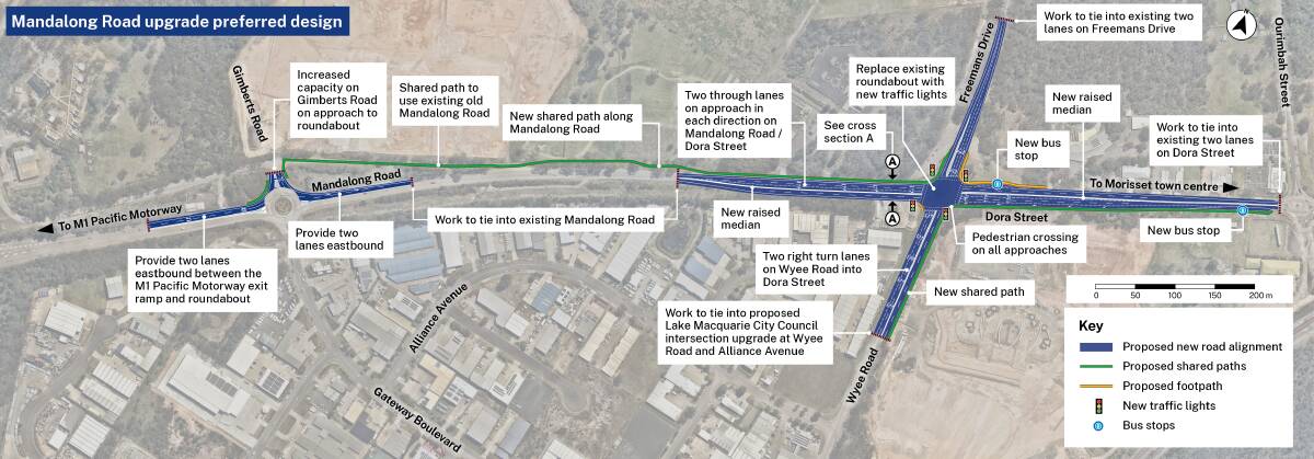A map of the Mandalong Road upgrade. Picture supplied.