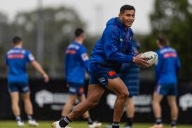 Daniel Saifiti was still all smiles at training on Tuesday. Picture by Marina Neil