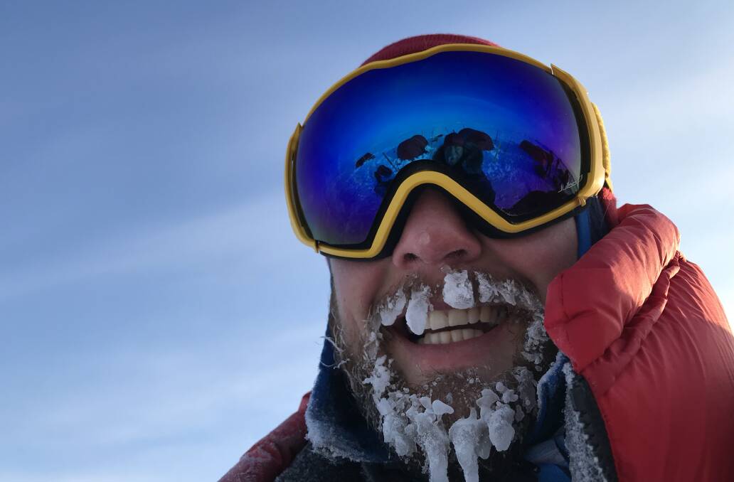 PUSHING FORWARD: Dean Mumm during his trek to the North Pole earlier this year. 