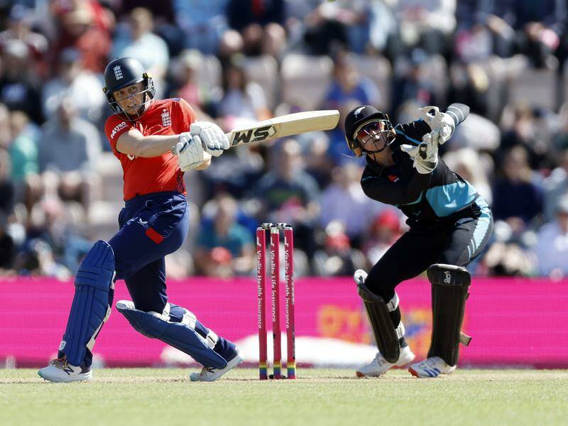 England captain Heather Knight's powerful undefeated 46 took the match away from the White Ferns. Photo: AP PHOTO