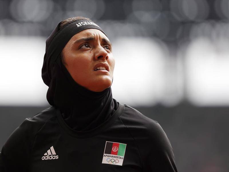 Afghan Olympic sprinter Kimia Yousofi was given safe passage to Australia in 2022. (EPA PHOTO)