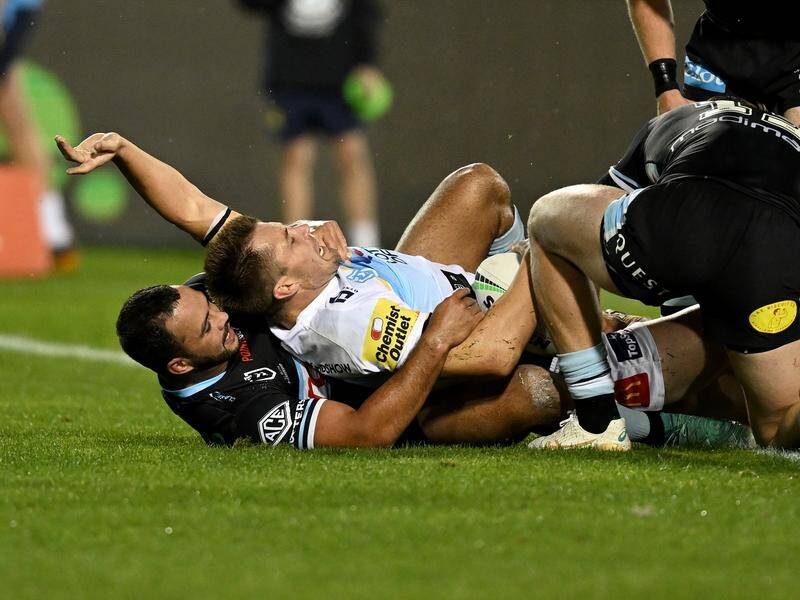 Kieran Foran was one of the Titans' best in their shock 20-16 win over the Sharks in Coffs Harbour. (Grant Trouville/AAP PHOTOS)