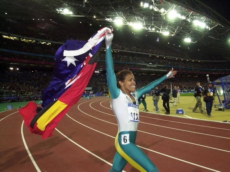 A grandstand has been named in honour of Cathy Freeman at the venue of her Olympic victory. (Dean Lewins/AAP PHOTOS)