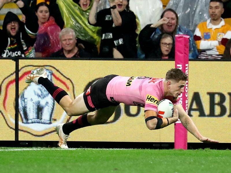 Jack Cole opened the scoring for the Panthers in their gritty 14-6 win over the Broncos. (Jason O'BRIEN/AAP PHOTOS)