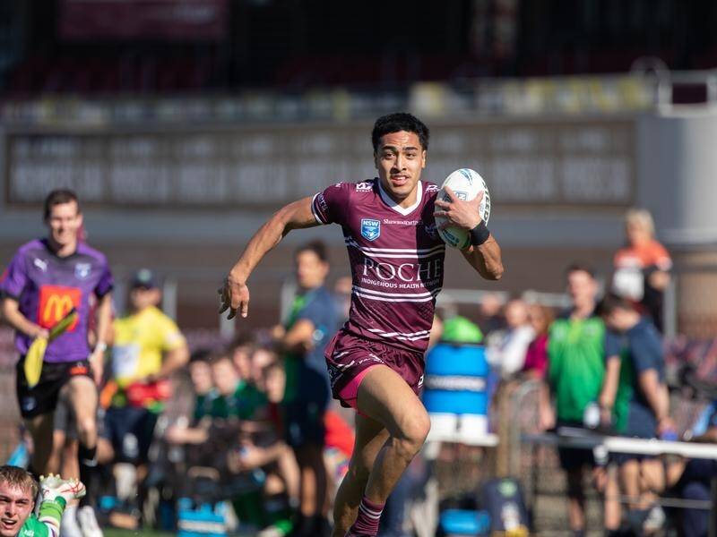 Lehi Hopoate will become the fifth member of his famous family to don either an NRL or NRLW jersey. (HANDOUT/MANLY MEDIA)