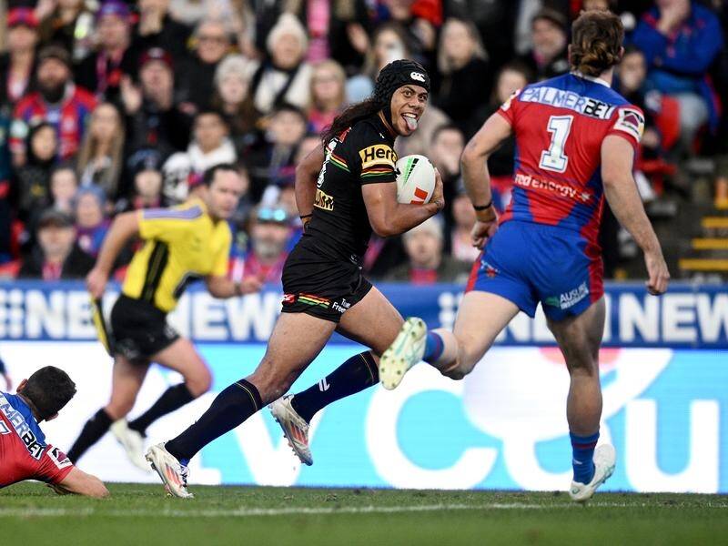 NSW Origin star Jarome Luai was in sparkling form as Penrith beat Newcastle. (Dan Himbrechts/AAP PHOTOS)