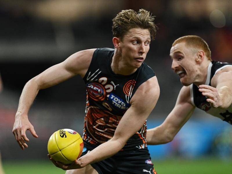 Lachie Whitfield says GWS do their social media banter better than any other AFL club. (Dean Lewins/AAP PHOTOS)