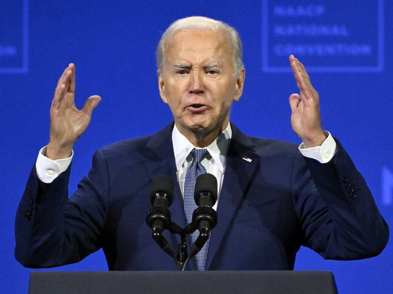 US President Joe Biden reiterated his pledge to stay in the election race in his latest speech. Photo: AP PHOTO