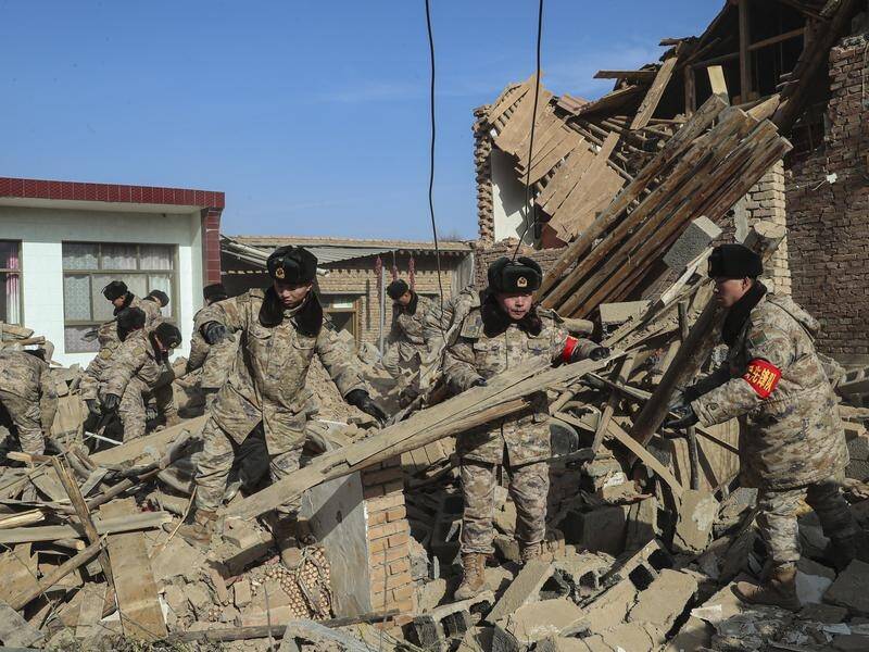 The death toll from a 6.2 magnitude in northwest China has risen to 149. (AP PHOTO)