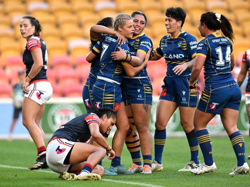 Parramatta will play Newcastle in the NRLW grand final after upsetting the Sydney Roosters. (Darren England/AAP PHOTOS)