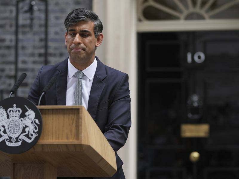 Rishi Sunak will remain acting Conservatives leader until his successor is announced in November. Photo: AP PHOTO