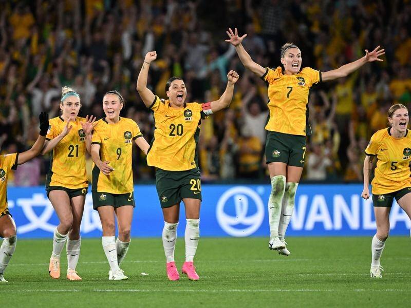 World Cup broadcasters are jumping for joy over television ratings figures for the Matildas. (Darren England/AAP PHOTOS)