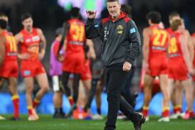 Suns coach Damien Hardwick was furious after his side's four-point loss to North Melbourne. (James Ross/AAP PHOTOS)
