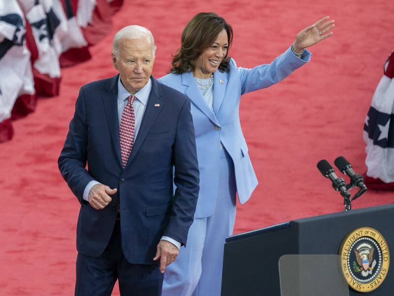 US President Joe Biden has endorsed Vice President Kamala Harris to contest the November election. Photo: EPA PHOTO